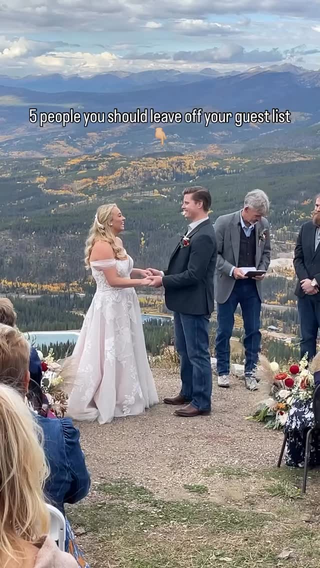 The 5 guests it's okay to leave off your guest list:
Anyone who makes you feel stressed, judged, or uncomfortable
The "we haven't spoken in 3 years, but they're expecting to come" friend or family member
Your mom's friend of a friend that you've never met
The extended family members you only see at funerals
The coworker you don't usually see outside of work