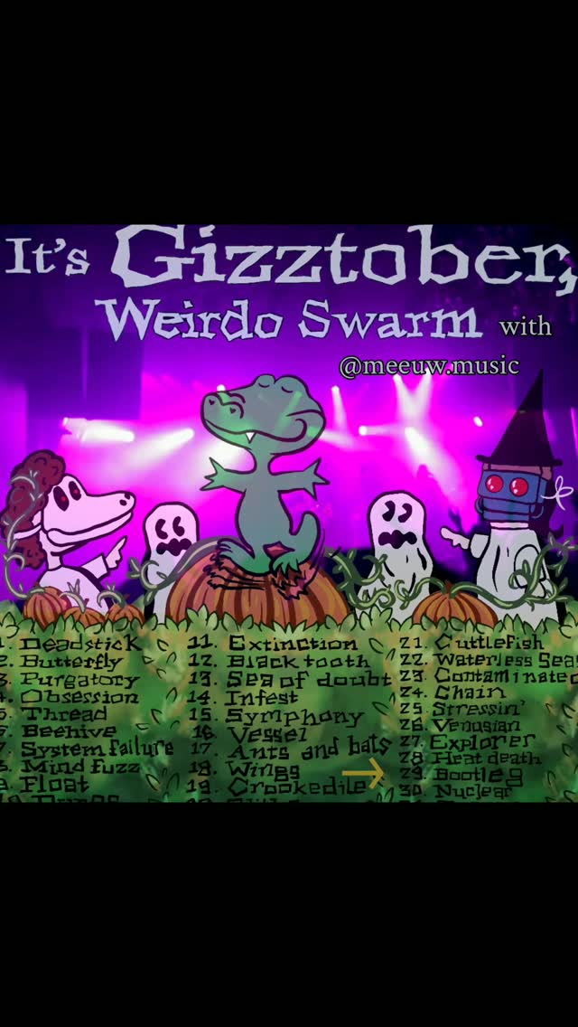 Gizztober Day 29 - Bootleg
A fun collage of bits and pieces from King Gizzard's Field of Vision concerts last summer! Not only do they live stream their concerts for free, but they also upload both the live mix AND stems for anyone to use. Have I mentioned how much I love this band?
@artdecho1985 @gizztober @kinggizzard #gizztober2025 #music #kinggizzardandthelizardwizard #onesongaday #shortsong #song #remix #inktober #musiccollage