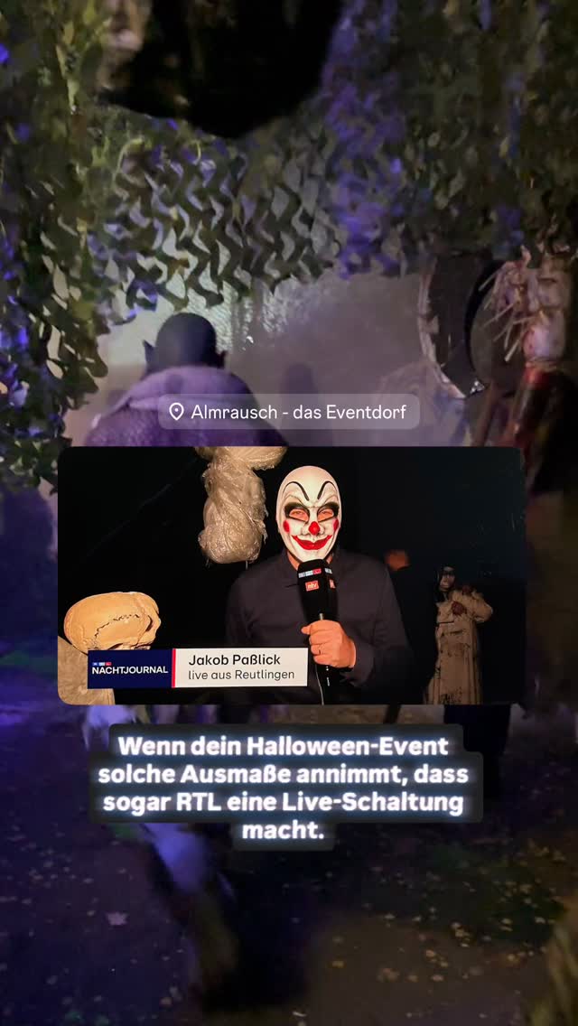 40.000 YouTube Trailer-Views, Eventim-Startseiten-Feature, ausverkauftes Almrausch. Die Nacht der Rekorde. 💫
Danke an @rtl_de für eure Live-Schalte zu unserem Halloween-Event #TheFinalChapter im Almrausch 🔥⛓️⛓️💥
Quellen:
Foto RTL Nachtjournal // Video Almrausch Marketing
#Almrausch_rt #reutlingen #Halloween #event #Eventdorf #NewEraOfNightlife