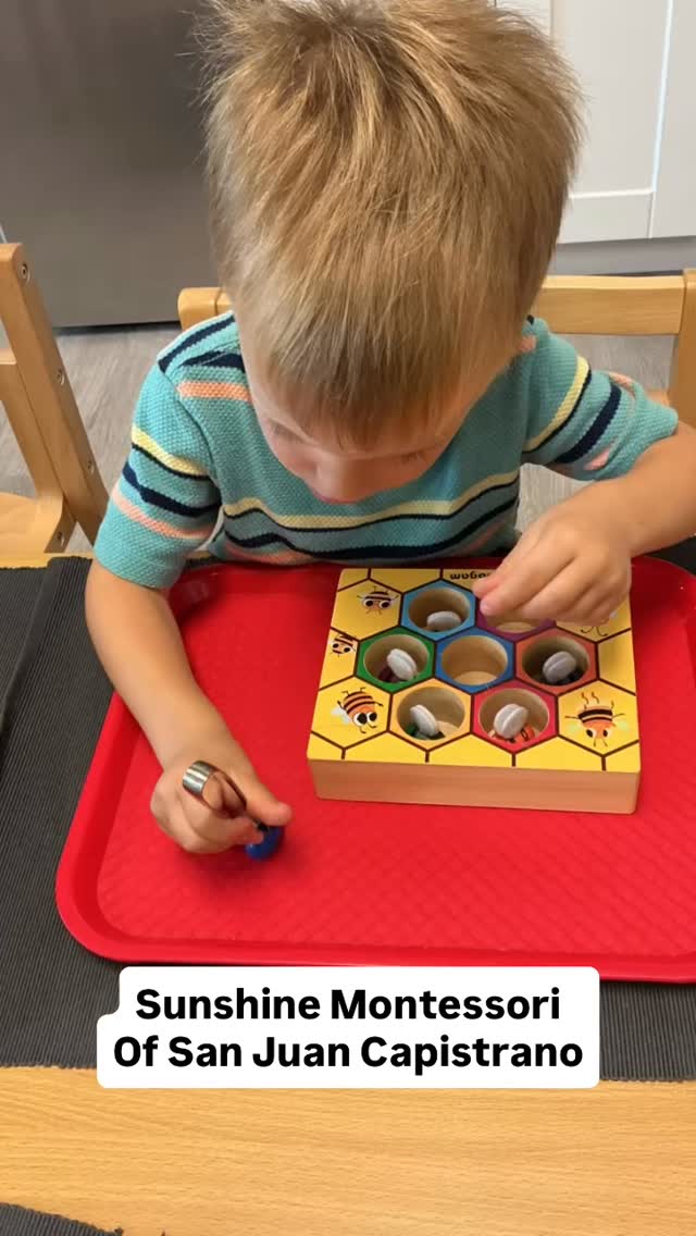 Children love being able to choose materials in the classroom because it gives them a sense of independence, ownership, and joy in directing their own learning. Sunshine Montessori (949)388-3680 www.sunshinemontessorisjc.com #18 months-6 years old #sunshinemontessoripreschool #sanjuancapistrano #handsonlearning