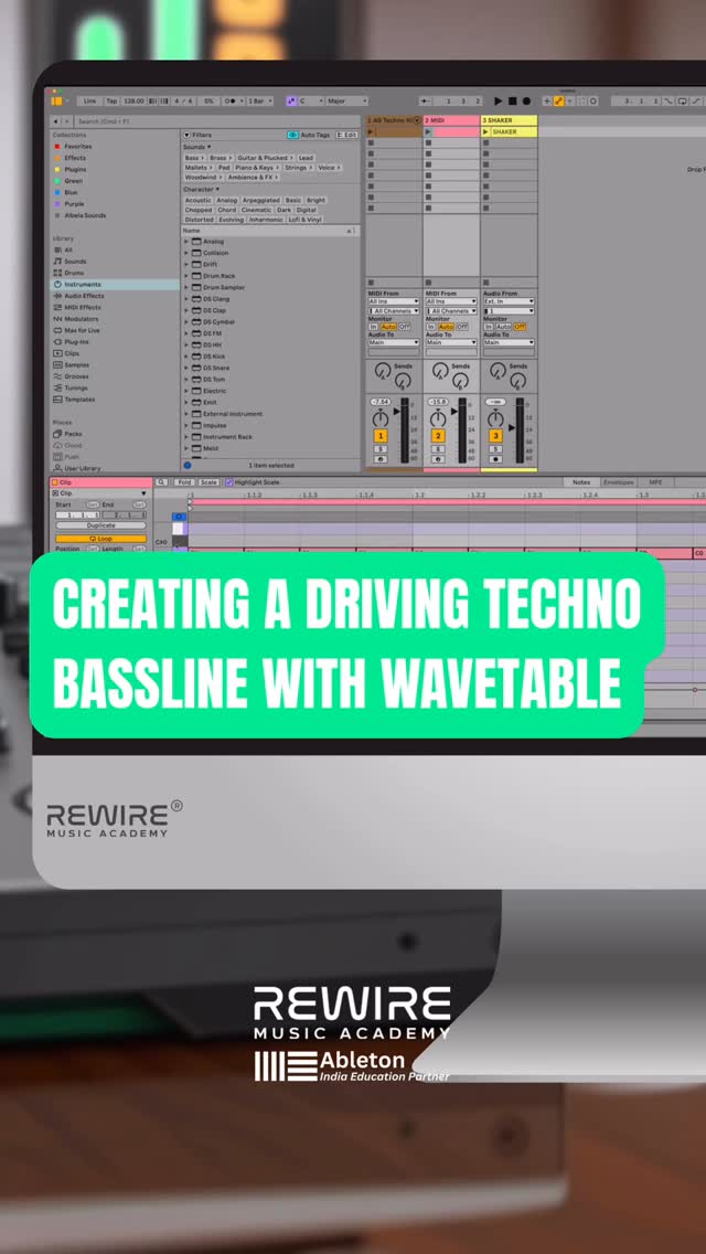 🎚️ How to Create a Driving Techno Bassline in Ableton Live 🔥
A solid bassline is the heartbeat of every techno track.
Here’s a quick breakdown of how to make one using Wavetable 👇
Steps:
1️⃣ Load Wavetable and select a Sawtooth Wave as the base.
2️⃣ Add a touch of Sub Oscillator for depth and weight.
3️⃣ Shape your sound with a Plucky ADSR Envelope — short attack, medium decay, low sustain.
4️⃣ Drive the tone through a Low-Pass Filter with slight resonance for that gritty movement.
5️⃣ Add Saturation + Sidechain Compression to lock perfectly with your kick.
💡 Experiment with different LFO modulations on filter cutoff to keep the groove alive.
🎧 Learn techniques like this and more inside our LIGE ONLINE Pro Music Production Course, taught live by TOP mentors.
#RewireMusicAcademy #AbletonLive #MusicProduction #TechnoBassline #SoundDesign #ElectronicMusicProducer #AbletonIndia #MelodicTechno #BassDesign #ProducerTips #EDMProduction
