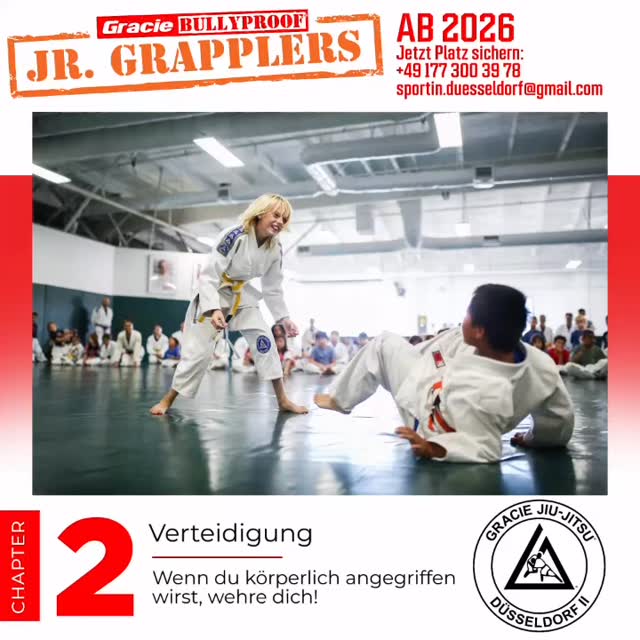 CHAPTER 2 – Verteidigung: Wenn jemand körperlich über die Grenze geht, dürfen Kinder und Jugendliche sich wehren, aber mit Kontrolle. Gracie Jiu-Jitsu lehrt, wie man sich schützt, ohne selbst gefährlich zu werden. Keine Wut, kein Chaos, nur klare, sichere Reaktionen.
Das Original Bullyproof Programm von Gracie Jiu-Jitsu.
Offiziell zertifiziertes CTC Düsseldorf.
Ab 2026 – Plätze sind begrenzt. Jetzt Platz sichern:
+49 177 300 39 78 | sportin.duesseldorf@gmail.com @gracie_jiujitsu_dus @hormoz_66 #family #düsseldorf #verein #graciejiujitsu #graciecombatives #bullyproof #kinder #jugendliche