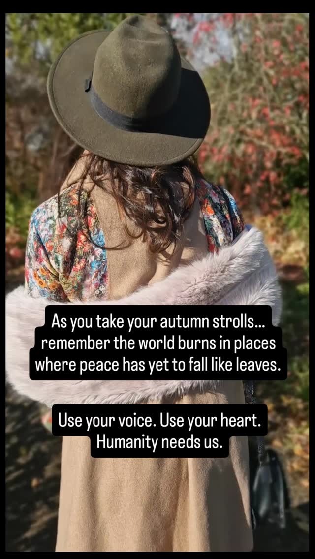 As you take your autumn strolls through golden leaves and calm paths… remember some walks in this world are not peaceful.
Elegance is not just how we dress, it’s how we show up for humanity. 🍂✨
Choose kindness. Choose awareness. Choose to care.
#AutumnVibes #FallStyle #FallFashion #AutumnAesthetic #StyleInspiration
#OOTDStyle #FashionReels #MindfulLiving #CompassionInStyle #WalkWithPurpose
#EverydayElegance #GoldenSeason #CreativeCommunity #ContentCreatorLife
#StyleWithHeart #ConsciousLiving #style_with_tia