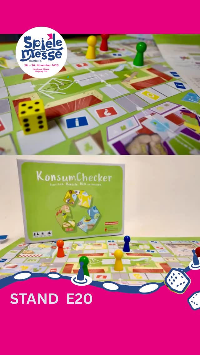 🌱 Stand E20 – Die Verbraucherzentrale Schleswig-Holstein auf der Spielemesse Hamburg 2025!
Nicht nur beratend, sondern auch spielerisch aktiv! 🎲✨
Mit dem Lernspiel „KonsumChecker – Tauschen. Handeln. Welt verändern.“ zeigt die Verbraucherzentrale Schleswig-Holstein, wie bewusster und nachhaltiger Konsum schon im Grundschulalter erlebbar wird. ♻️👧🧒
Das Spiel und die dazugehörigen Unterrichtsmaterialien vermitteln kindgerecht, wie jedes Handeln die Welt positiv beeinflussen kann – und wie Kinder ihren ökologischen Handabdruck vergrößern können. 🌍💚
Kommt am Stand E20 vorbei, entdeckt den KonsumChecker und erlebt, wie spielerisches Lernen nachhaltiges Denken fördert – denn #spielenverbindet 💫
#VerbraucherzentraleSH #SpielemesseHamburg #StandE20 #KonsumChecker #NachhaltigSpielen #Lernspiel #HamburgSpielt