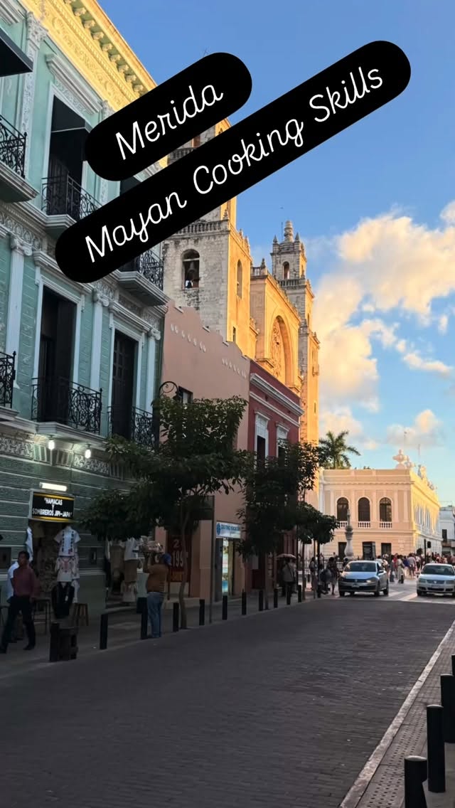 Day 3 of Señor Travel Bug’s circuit with two British couples, and they chose to relax and meander around the regional capital, Merida before their long-awaited much-trailed Mayan cooking class. They prepared sikil pak (main ingredient roasted pumpkin seeds), habanero sauce, guacamole, chicken pibil, dulce de papaya, flavoured rice, sopa de lima and fried plantain. All with some excellent Mexican wines and local Yucatecan beers. Excellent performance! #cooking #privatetour #mexico #merida #mayans #sikilpak #sopadelima #pollopibil #cookingclass #cancun #yucatan