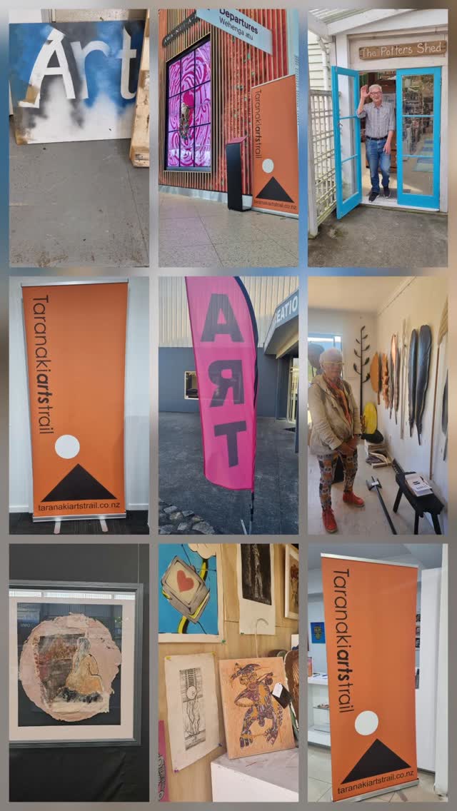Many studios open today from 9.30am to 4.30pm
And everyone opens again from tomorrow for the weekend.
Head into the @centre_city_np and visit the Info Hub and Pop-up Gallery, grab a brochure or visit our website (link in the Bio)
#taranakiartstrail ##artist #art #taranaki_nz #taranaki #ceramics #sculpture #fibreart #photography #mixedmediaart #painting #printmaking #jewellery #taranakilikenoother #supportlocalartists