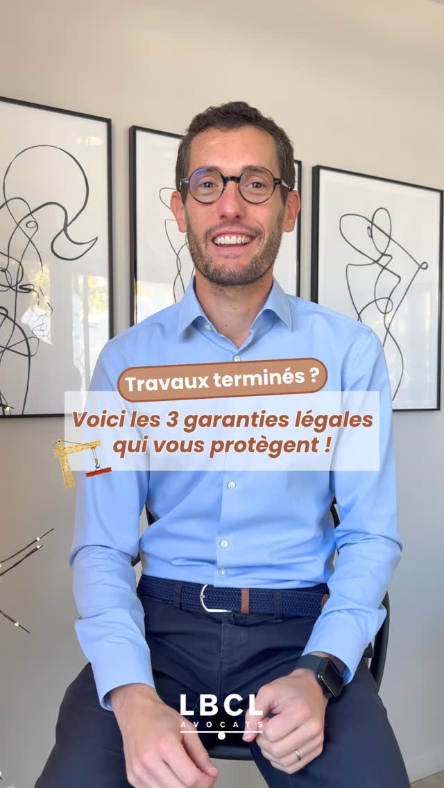 ๐๏ธ ร la rรฉception de vos travaux, vous bรฉnรฉficiez de 3 garanties lรฉgalesโฆ Mais encore faut-il les connaรฎtre et savoir quand les faire valoir !
1๏ธโฃ Garantie de parfait achรจvement : 1 an pour signaler tout dรฉsordre, fissure ou dรฉfaut visible aprรจs la rรฉception
2๏ธโฃ Garantie biennale : 2 ans pour faire rรฉparer les รฉquipements dรฉfectueux (volets, robinetterie etc..)
3๏ธโฃ Garantie dรฉcennale : 10 ans pour les dommages graves compromettant la soliditรฉ ou la destination de lโouvrage
๐๐ผ En cas de litige ou de dรฉsordre sur un chantier, รชtre bien informรฉ cโest dรฉjร se protรฉger. Maรฎtre Thomas Leclerc, avocat en droit immobilier vous explique tout sur ces 3 garanties.
๐ฉ Vous rencontrez un problรจme aprรจs la rรฉception de vos travaux ? Contactez notre cabinet, nous vous accompagnons ร chaque รฉtape.
#lbclavocats #droitimmobilier #chantier #travaux #garantie #immobilier #construction #proprietaire #juridique #avocats #droit #normandie #paris #caen