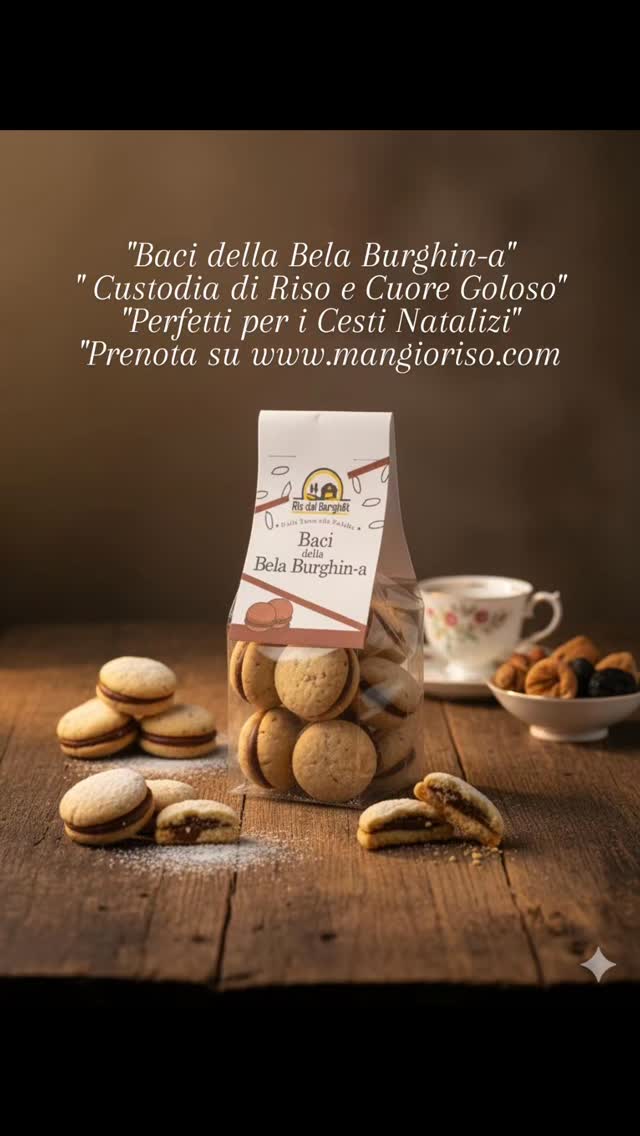 🍪 Un Bacio al Riso per un Natale indimenticabile! ✨
Il Natale si avvicina e noi continuiamo a svelare le prelibatezze perfette per i tuoi cesti regalo!
Ti presentiamo i nostri iconici Baci della Bela Burghin-a: biscotti con Farina di Riso ripieni di un cuore goloso. Una friabilità unica e un sapore che fa subito festa. 🥳
Sono leggeri, irresistibili e l'ideale per accompagnare il caffè o il tè durante le fredde giornate invernali.
👉 Aggiungili ora ai tuoi Cesti di Natale e lascia un ricordo dolce e originale ai tuoi clienti!
🛒 Prenota subito le tue confezioni e le composizioni natalizie su:
www.mangioriso.com (Trovi il link in bio! 👆)
Non dimenticare che stiamo preparando tantissime altre sorprese a base di riso per il tuo Natale. Attiva le notifiche per scoprire tutte le novità nei prossimi giorni!
#BaciDellaBelaBurghina #BiscottiDiRiso #FarinaDiRiso #CestiAziendali #RegaliGourmet #Natale2025 #MangioRiso #DolciArtigianali