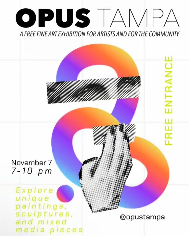 I’m thrilled to have my work showcased at @opustampa tonight! ✌️🏾🫶🏾🎨
If you’re all free, please come check this amazing free event! Doors open at 7pm
#supportlocalartists #opustampa