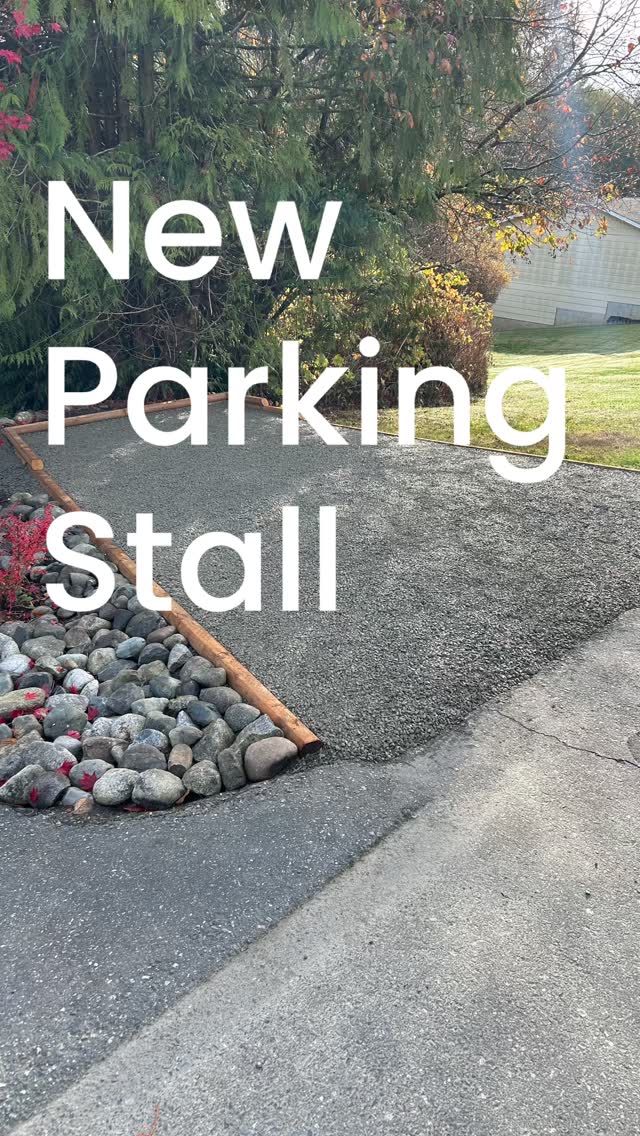 Had a break in the downpour last week to finish this job for my client. Landscaper for hire - pruning trees AND putting in parking lots! 🙂