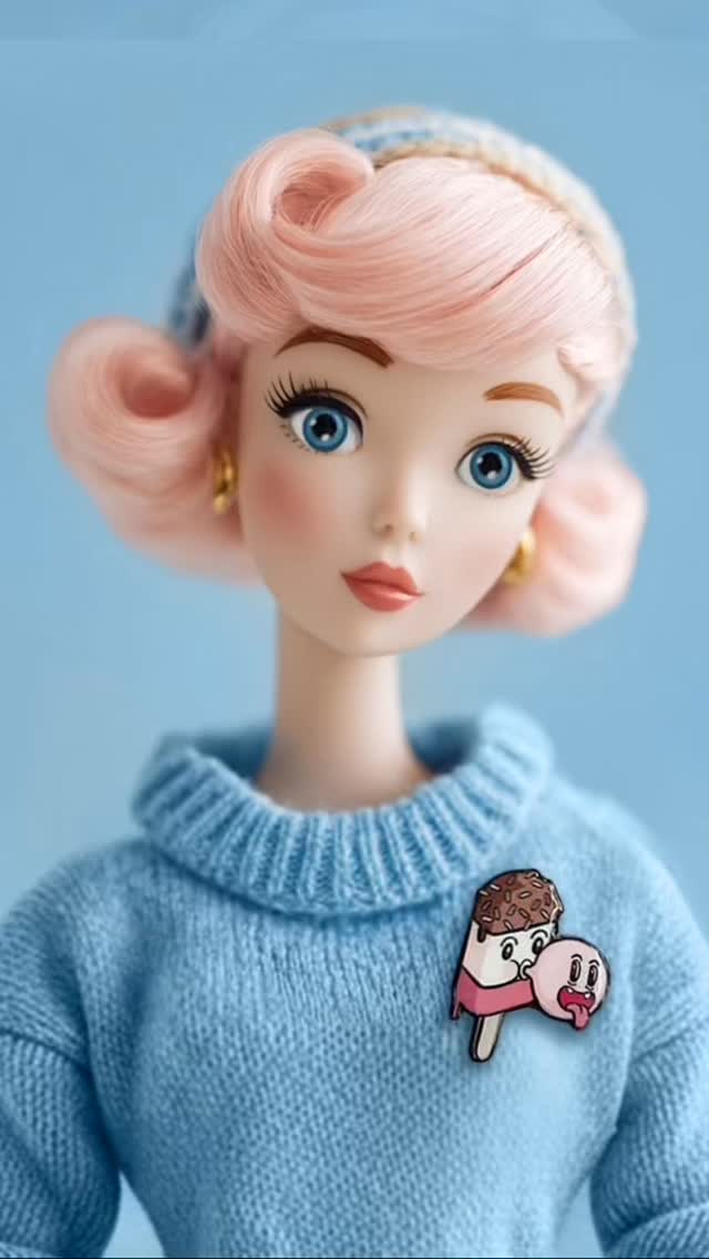 Having more fun with AI to help create me some cute ads. Not for this platform. This platform is a cruel mistress that sucks balls. Sold lots of the limited edition bubbilicious pins but still some left on my website. Link in bio. #popsurreal #indieart #pincollecting #artpin #dollstyle