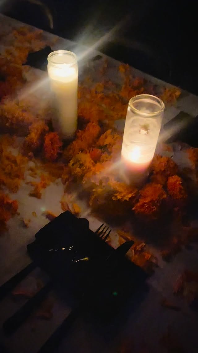 ✨ A night to remember in Guadalajara ✨
Last night I had the honor of being a guest at a very intimate dinner at Thiago Silva’s beautiful home — and what an unforgettable experience it was.
I shared some reflections on life and death, connecting each plate to different stages of existence — from birth and growth to transformation and transcendence — creating a poetic cycle of life through food.
The energy in the room was pure magic: soulful people, meaningful conversations, and dishes that were true works of art.
Thiago not only cooked with mastery but with heart, curating a menu that beautifully captured the spirit of Día de los Muertos here in Mexico.
And each wine pairing, carefully chosen by Abel, was perfection — elevating every flavor and emotion of the night. 🍷🌹
I left inspired, grateful, and deeply touched by the beauty of human connection — and by how food, when made with love and intention, becomes a language of the soul.
Tomorrow, November 1st, we continue this journey with my main talk about Happiness and Health, where I’ll explore the emotional and spiritual aspects of well-being, and reflect on how we can find light and joy even in the face of challenges like cancer — honoring Breast Cancer Awareness Month.
What a magical way to begin this new chapter in Guadalajara!!