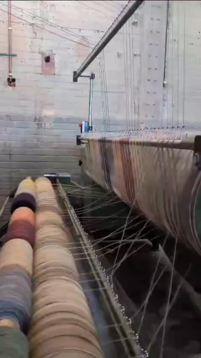 Here you can see our 100% pure new wool yarn being brushed.
If you're a fan of our Pennine Collection, you're going to love our Mowool Collection.