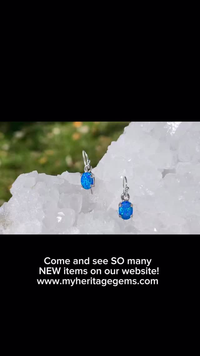 NEW Black Opal French Wire Earrings. Check out our website for lots of newly added items! www.myheritagegems.com #gems #jewelry #frenchwireearrings #opal #black #sterlingsilverjewelry