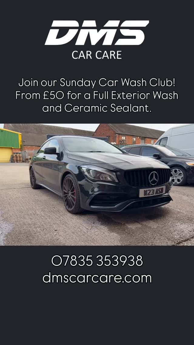 Join our Sunday Car Wash Club!
From £50 we offer an extensive exterior wash and 6 month Ceramic Sealant.
07835 353938
info@dmscarcare.com
#carwash #cardetailing #machinepolishing #autofinesse #ceramiccoating