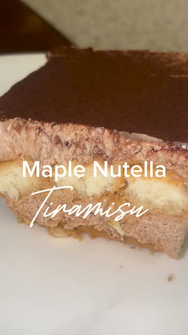 Maple Nutella Tiramisu! The whole tray is gone in two days šš
For the maple milk soak:
300ml milk of your choice ( whole or oat milk for a creamier feel)
1 ½ tbsp dark brown sugar
1 ½ tbsp pure maple syrup
½ tsp vanilla bean paste
Pinch of cinnamon (optional but beautiful for autumn warmth)
For the mascarpone cream:
250g mascarpone
150ml double cream (cold)
2 tbsp Nutella
1 tsp vanilla bean paste
1 tbsp maple syrup
Pinch of sea salt
For layering:
200g ladyfingers (Savoiardi/sponge finger biscuits)
For topping:
Cocoa powder for dusting
Toasted chopped hazelnuts
Optional: drizzle of maple syrup or a swirl of Nutella on top
Method
1. Make the soak:
In a small saucepan, gently heat the milk with brown sugar, maple syrup, vanilla, and cinnamon until the sugar dissolves and it smells like autumn. just warm it through. Let it cool slightly.
2. Make the mascarpone cream:
In a bowl, mix whip double cream, mascarpone, Nutella, vanilla, maple syrup, and salt until soft peaks form.
3. Assemble:
Quickly dip ladyfingers one by one into the maple milk (just 1ā2 seconds each side). They should be moist but not soggy.
Layer half in your dish or jars.
Spread over half the Nutella mascarpone mixture.
Repeat with another layer of soaked ladyfingers and finish with the remaining cream.
Dust with cocoa powder,
4. Chill:
Cover and refrigerate for at least 6 hours (overnight for best texture).
5. Finish & garnish:
sprinkle with toasted hazelnuts, and drizzle a touch of maple syrup or Nutella before serving.