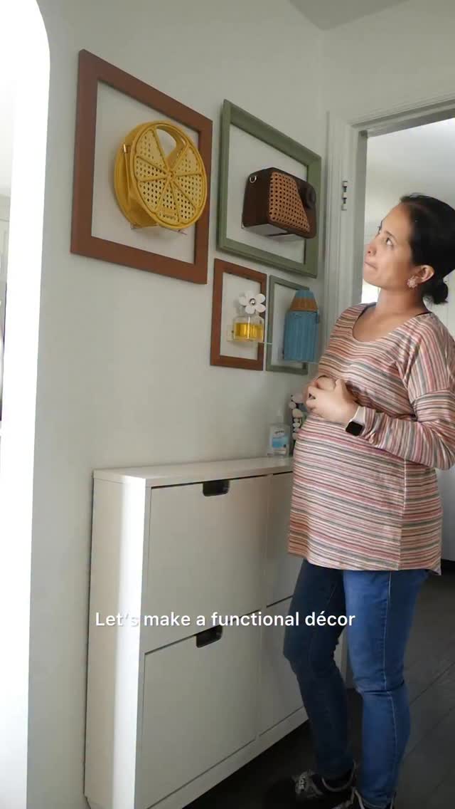 And so my nesting journey continues.
Turning our tiny home into something both cute and functional 💛 Added a touch of sienna from @valsparpaint I got at @loweshomeimprovement —it gave the wall the perfect oomph!
#ad #lowespartner #nesting #diyhomedecor #pregnancyjourney