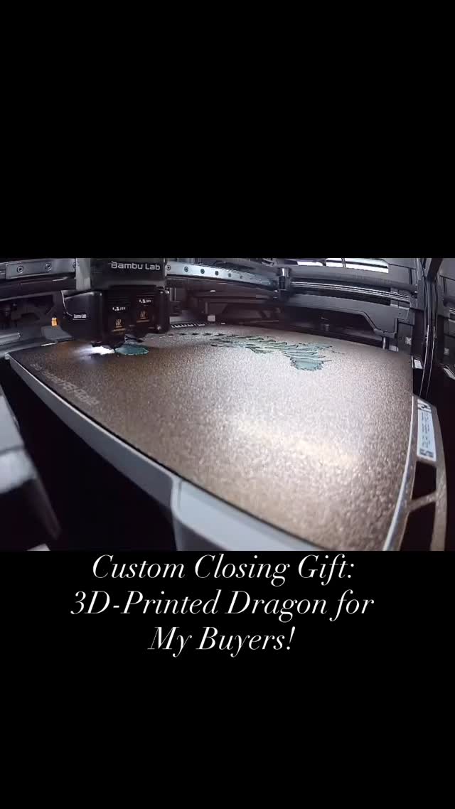 This dragon took 8 hours to print — and it’s totally worth it! 🐉
I love adding a personal touch to my closing gifts to make each client’s home-buying journey unforgettable.
Would you like to get one of these when you buy your home? 😉
#ClosingGift #SeattleRealEstate #3DPrinting #RealtorLife #HomeSweetHome
