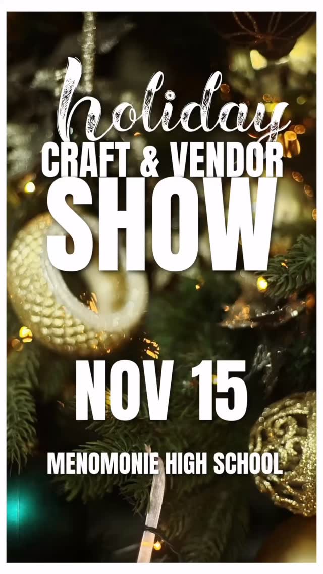 Menomonie High School Boys Soccer invites you to our 2nd Annual Holiday Craft & Vendor Show!
🗓 November 15
📍 Menomonie High School
⏰ 9 AM – 2 PM
Come shop and support our team — with over 100 amazing vendors, you’re sure to find something special for everyone on your list!