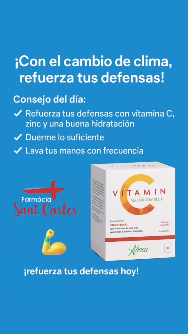 🌦️ Cambio de clima = resfriados 🤧
Con los cambios de temperatura, nuestro cuerpo se resiente y los resfriados aparecen más fácilmente.
💡 Consejo del día:
✔️ Refuerza tus defensas con vitamina C, zinc y una buena hidratación.
✔️ Duerme lo suficiente.
✔️ Lava tus manos con frecuencia. #Salud #Farmacia #Bienestar #VitaminaC #Defensas #CambioDeClima #CuidadoPersonal
