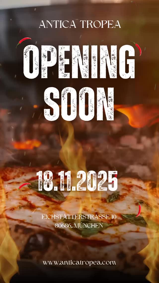 Endlich ist es soweit! 🍷🇮🇹
Am 18.11.2025 eröffnen wir unser italienisches Bistro – mit Pasta, knuspriger Pizza und dem Geschmack von Bella Italia.
Benvenuti a ANTICA TROPEA!