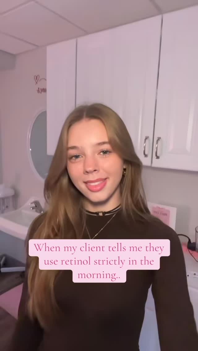 Retinol breaks down in the suns UV rays, and increases your chance of sun damage! There are different retinoids, make sure to research yours! Book through link in bio🎀✨
#softandsweetskin #utahspa #esthetician #fyp #retinol #radiantskin #facials #aesthetics