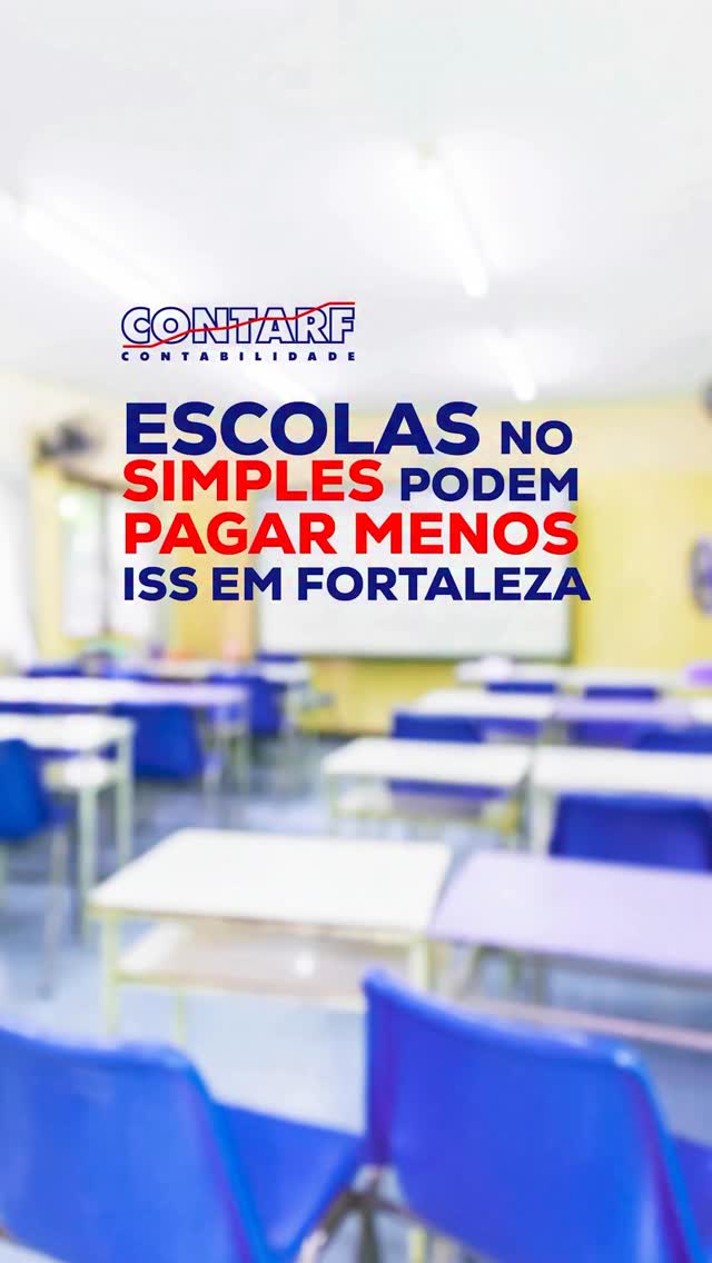 📚 Escolas no Simples podem pagar menos ISS em Fortaleza!
Muitas instituições de ensino ainda desconhecem esse benefício e acabam pagando mais do que deveriam.
A Contarf Contabilidade realiza uma análise completa para verificar se sua escola tem direito à redução e como aplicar isso de forma segura e legal. Resultado? Economia real no fim do mês. 💼✨
Para mais informações, entre em contato com a nossa equipe:
📍 Torre Empresarial Iguatemi, salas 211, 212 e 213
📱 (85) 98849-3368 | 📱 (85) 99933-0017 (WhatsApp)
📞 (85) 3278-3343 | (85) 3104-1669
#ContarfContabilidade #GestãoEscolar #ISS #SimplesNacional #Escolas #EconomiaInteligente #GestãoComPropósito