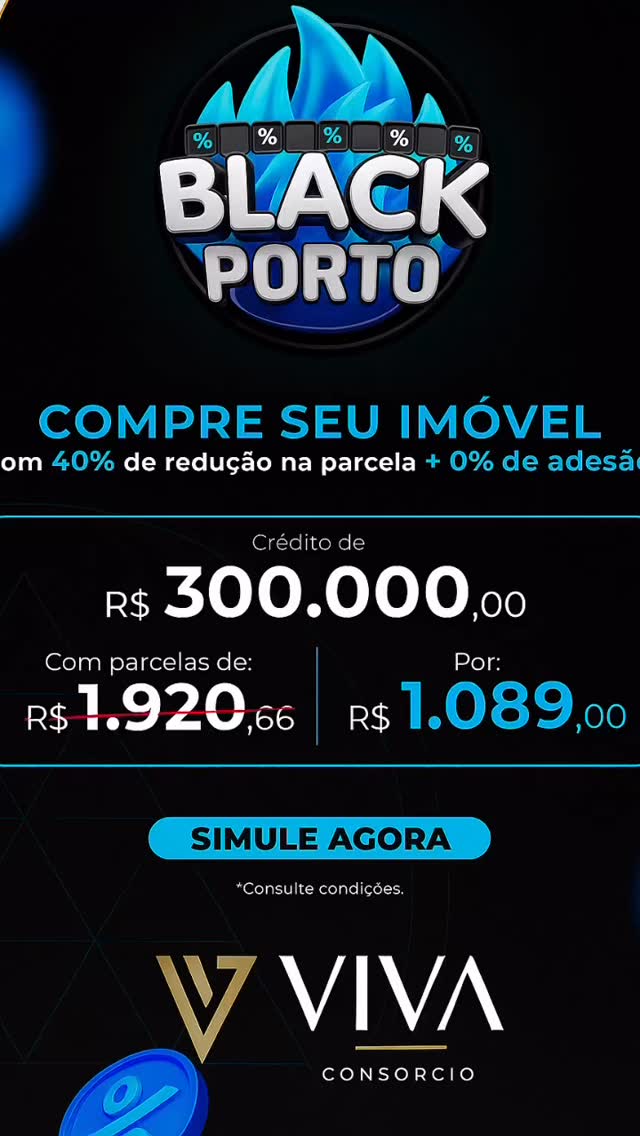 Esquenta Black Friday
As melhores ofertas no mês da Black Friday.
Consórcio Porto Seguro com condições imperdíveis!