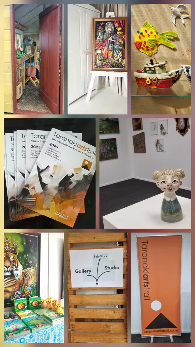Just under two hours of the @taranakiartstrail 2025 left to go.
Fabulous weather, gorgeous art, and wonderfully delightful visitors have made the trail a brilliant celebration of all things creative.
Thank you to all participating artists, visitors, and our sponsors.
It's all most time for feet up with a glass of cold beverage.
#taranakiartstrail #artist #taranaki #art ##taranaki_nz #painting #stonesculpture #sculpture #mixedmediaart #photography #ceramics #fibreart #printmaking #jewellery #taranakilikenoother #supportlocalartists