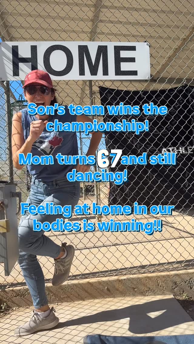 My son’s team won the championship 🏆
My mom turned 6️⃣7️⃣ 💃
And I realized… this is what home feels like.
Three generations — playing, laughing, dancing, celebrating.
Because feeling at home in your body, in your joy, in your love — that’s the real victory.
Dancing keeps us young.
Playing keeps us connected.
Joy keeps us home. 🏠💫
#67 #home #feelingathome #dancingheals #movementismedicine #joyishealing #embodiment #bodywisdom #familylove #somatics #BEAMwithBrookelin #generationalhealing