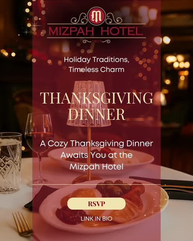 Make This Thanksgiving One to Remember at the Historic Mizpah Hotel. Join us for a cozy, chef-prepared Thanksgiving Dinner served from 2pm–7pm in an elegant and festive setting. From classic favorites to timeless charm, gather your loved ones and celebrate where tradition meets history.
📍 Tonopah, NV
🔗 RSVP now – link in bio!
#ThanksgivingDinner #MizpahHotel #TonopahNevada #HistoricHotels #HolidayDining #ThanksgivingInNevada #RoadTripStop #HolidayTraditions #DineWithUs #CozyUpAtTheMizpah #NevadaEats