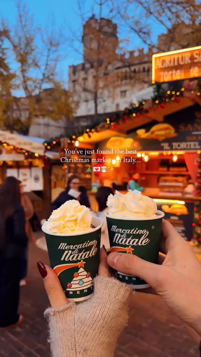 The most beautiful Christmas market in Italy 🎁✨
Trento is ready to turn into an alpine fairytale once again - twinkling lights, mountain air, and the scent of mulled wine everywhere ❄️
🎄 What to see & do:
- Visit the main markets in Piazza Fiera and Piazza Mostra, with over 70 wooden stalls offering handmade crafts, local delicacies, and festive gifts
- Try Trentino flavors like canederli, polenta, tortel de patate, apple strudel, and a cup of warm vin brulé
- Explore the Villaggio dei Bambini, with lights, rides, and activities for families
- Stroll along Via Belenzani and through the historic center, surrounded by music, light installations, and the iconic Christmas tree in Piazza Duomo
- Visit the Buonconsiglio Castles, the archaeological sites and museums for a touch of history between market strolls
- End your day with dinner in one the traditional restaurants of the city the Maison de Filip or Scrigno del Duomo, two must-try spots for authentic Trentino cuisine
- Don’t miss the snow-covered views of the Dolomites at sunset - the most magical backdrop to your winter escape
💡 Useful info:
📅 November 21, 2025 - January 6, 2026
📍 Piazza Fiera & Piazza Mostra, Trento
🕰️ Open daily 10:00–20:00; food area open until 21:00 on Fri & Sat
Special hours: Dec 24 & 31 → 10:00–18:00 | Dec 25 → 15:00–20:00
✨ New this year: a renewed system of Christmas lights and installations all over the old town - even more reasons not to miss this edition!
Save this for your next Christmas trip to Italy - because winter magic truly begins in Trento 😍
Remix @takemyhearteverywhere
@visittrento.official @nataletrento