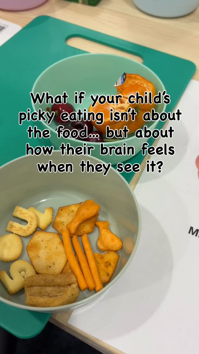 When your child sees a new food, their anxious brain might say — “Uh oh… that might make me feel sick again, or gag, or taste horrible.” 😣
But inside feeding therapy, we teach kids to listen to their brave brain instead — The one that says, “I’m safe now. My body’s grown. I can learn about new foods.”
By helping your child notice what their brain and body are saying, we build self-awareness — and that’s the foundation of a growth mindset with food.
Here’s what we focus on 👇
✅ Noticing how they feel when they see, smell, or touch a new food
✅ Taking tiny brave steps — touching, smelling, licking, or helping prepare it
✅ Talking about what foods feel safe (and what feels “too much” right now)
✅ Celebrating curiosity over perfection
Because every time your child explores food — even just with their senses — their brave brain gets stronger.
Ready to help your child build confidence, not fear, around food?
Join my Unfussy Eater Program — I’ll show you step-by-step how to create brave eaters at home.
Comment UNFUSSY and I’ll send you all the details 💬
#pickyeating #feedingtherapy #kidsnutrition #fussyeatinghelp #growthmindset #unfussyeater #feedingpickyEaters #pediatricnutrition #sensoryprocessing #pickyeatingtips #mindfuleatingforkids #parentingtips #mealtimeconfidence