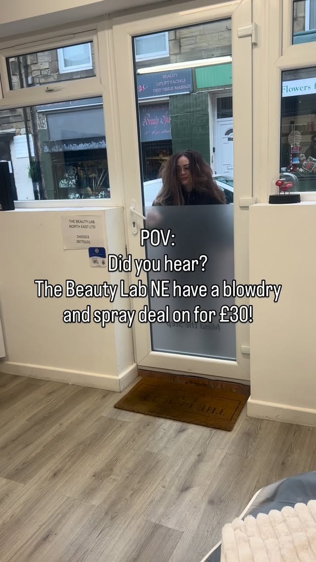 Blow-dry and spray tan bundle for ยฃ30? Get me booked in x #thebeautylabnortheast #blowdry #spraytan #beautydeal #hairandtan #glowup #northumberlandhair #northeastbeauty #salondeals #glamonabudget #freshblowdry #tanday #goldenglow #hairgoals #beautysalonuk #newlooknewyou #beautyoffers #beautyuk #glowseason #treatyourself