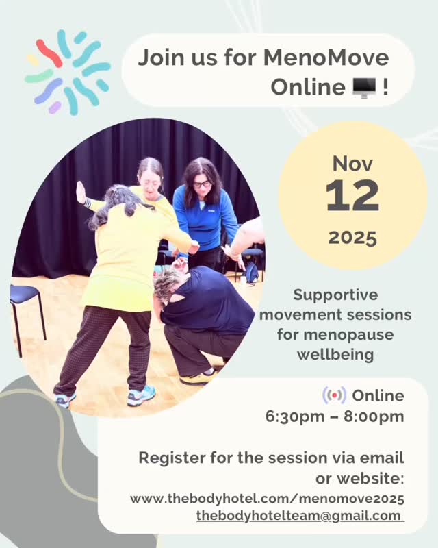 We are meeting online for MenoMove! DM or email us for a zoom link. Its drop in and its free. 6:30-8pm. Moving makes things bearable- we promise!
@menopause_cafe @menopause_lounge_wales_ @menopause_care @menopausematters @southwalesmenopausecommunity