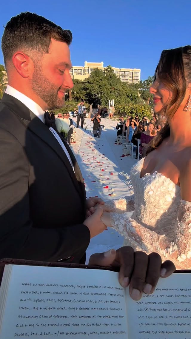 Your ceremony is the most intimate moment of your wedding. And with all the nerves and anxiety, holding hands allows you to intimately comfort one another, wipe away tears, and truly be in the moment together.
Look at Nathale and Tony. See how they can look into each other's eyes? See how they caress each others hands as they hold them?
Choose standing close to one another, holding hands, during your ceremony. You won't have this connection standing apart.
And thats what the ceremony is all about - your connection, and the deepening of it.
L.W. Couple: @nelachinski ❤️ @tony_hajek_
Venue: @saleepepeweddings
Officiant: @lhegendaryweddings
Photo: phase3imagery
Dj: @diboxevents
Beauty: @unbreakablebeauty.mua
Video: trinityvideo
Floral: @silverleafflowers
Decor: @trinityspecialeventrentals
#lhegendaryweddings #weddingofficiant #weddingceremony #weddingday #officiant
Wedding Officiant | Florida Wedding Officiant | Tampa Wedding Officiant | Miami Wedding Officiant | Naples Wedding Officiant | Orlando Wedding Officiant | Fort Myers Wedding Officiant | St. Pete Wedding Officiant | Love Story Narrator | Love Story Writer