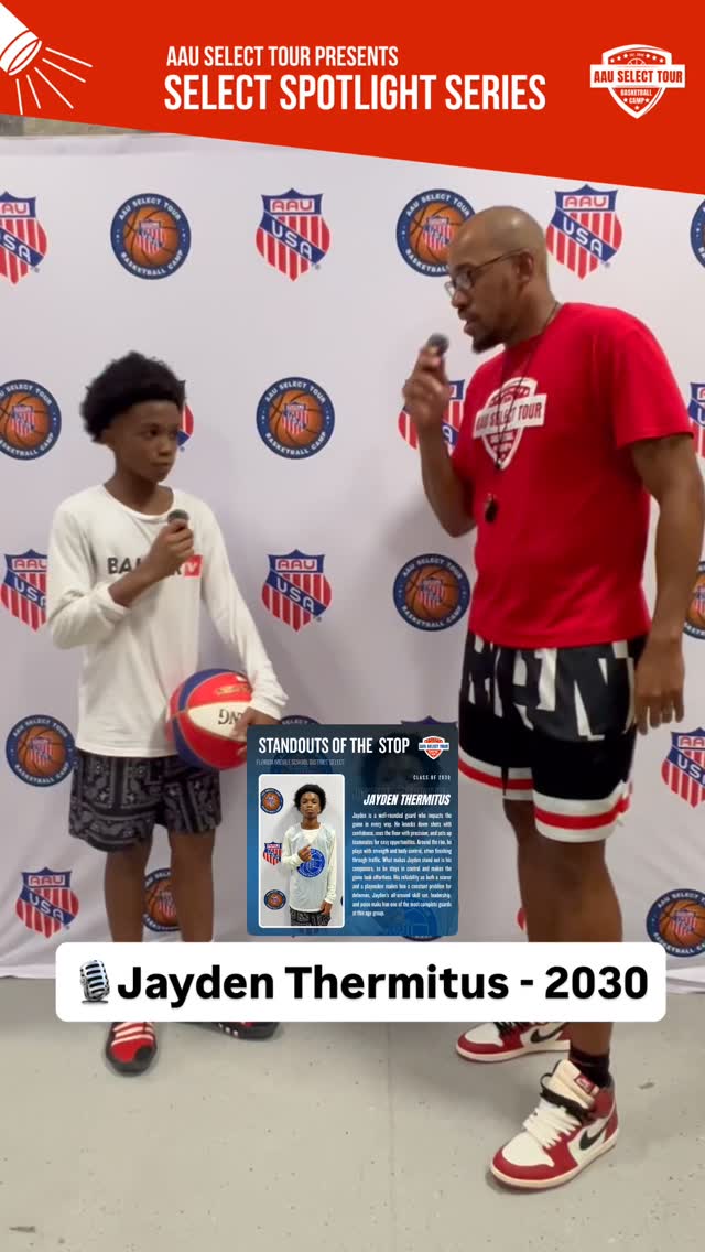 🎙️Jayden Thermitus | 2030
.
Sharing their game, experience, and what fuels their journey on the court.
The future is bright—tap in to get to know the next generation of hoopers.
.
#AAUSelectTour #SelectSpotlight #NextUp #BasketballExposure #PlayerDevelopment #TrustTheWork