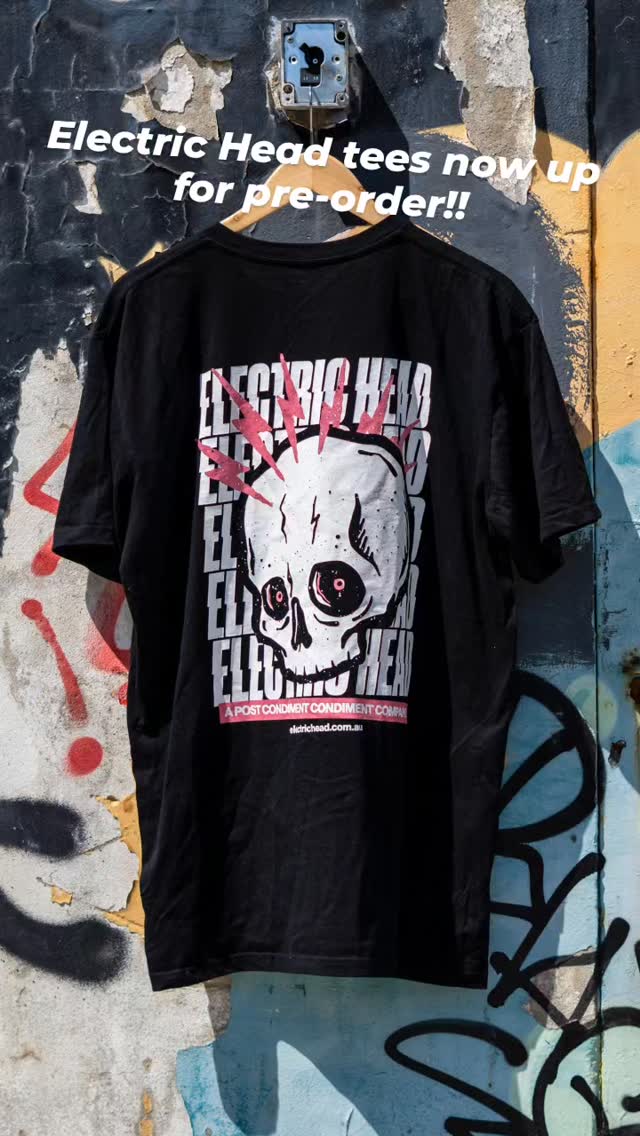 LIMITED RUN Electric Head t-shirts are finally up for pre-order! Just in time for Xmas! We couldn't have planned it any better. That's because we did actually plan it this way.
We'll collect pre orders for the rest of November, print and ship your tees in early December. These won't be available all the time because we don't have anywhere to keep a hundred t-shirts, so this is your one chance to get some super cool EH merch this year!
Get it here: https://www.electrichead.com.au/product-page/electric-head-t-shirt-001
Thanks peeps!
.
.
.
#postcondiment #electrichead #sweet #sweet #merch