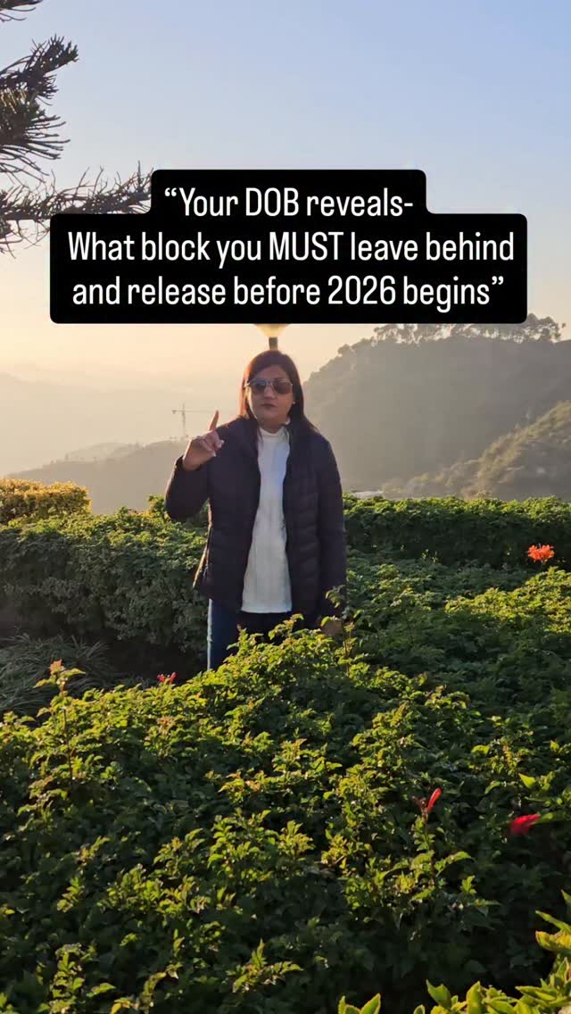 If you’re seeing this, it is NOT a coincidence.
Your DOB reveals the exact block you MUST release before 2026 so that abundance, love, success, and alignment can finally flow into your life. ✨🔮
2026 won’t look the same for everyone…
Because some people will enter it with clarity — and others with old wounds.
Your destiny is waiting… but first you must let go.
Pick code of your DOB (1–9) and read the message that the Universe has been trying to send you.
This reading will awaken something inside you — trust your intuition. ✨💫
2026 is your breakthrough year… ONLY if you clear the block.
Are you ready for your transformation? 🔥
✨ Comment Code for personalised guidance
✨ Save this — your 2026 shift begins NOW
✨ DM Acharya Neeta Sharma for Tarot, Vastu, Numerology, Reiki & Cord-Cutting sessions
✨ Share this with someone who needs this message
#2026reading #tarotenergy #blockstorelease #dobreading #chooseyournumber #energyshift #intuitiveguidance #vastuconsultant #numerologyexpert #reikihealer #cordcuttingexpert #spiritualcoach #manifestationcoach #nextlevelyou #healingvibes #abundanceflow #soulguidance #acharyaneetasharma #tarotcommunity #before2026 #indiahealers #reelsviral #mustread #universemessage