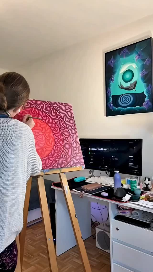 Background done 🙌 now the real fun starts 🤩 #abstractart #creativejourney #artinmotion #timelapse #acrylicpainting #inspirecreativity #colorfulart