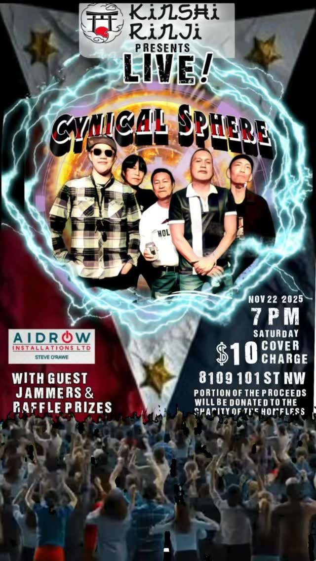 kinshi rinji present cynical sphere, November 22, 2025. 7:00pm. portion of the proceed will be donated to the charity of the homeless.#kinshirinji