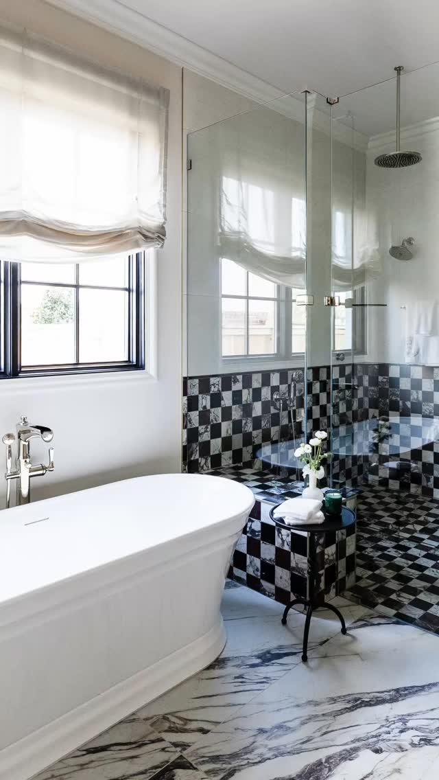 Designing this primary bath felt like creating a little moment of calm〰️soft light, sculptural lines, and that checkerboard stone that brings in a touch of history and charm.
My vision was a retreat that feels both elevated and lived-in… a space that slows you down the second you walk in.
Builder: @southernserenityhomes
Photography: @jennifer.saltsman.photography
#homeinspo #interiordesign #customhomedesign #interiors