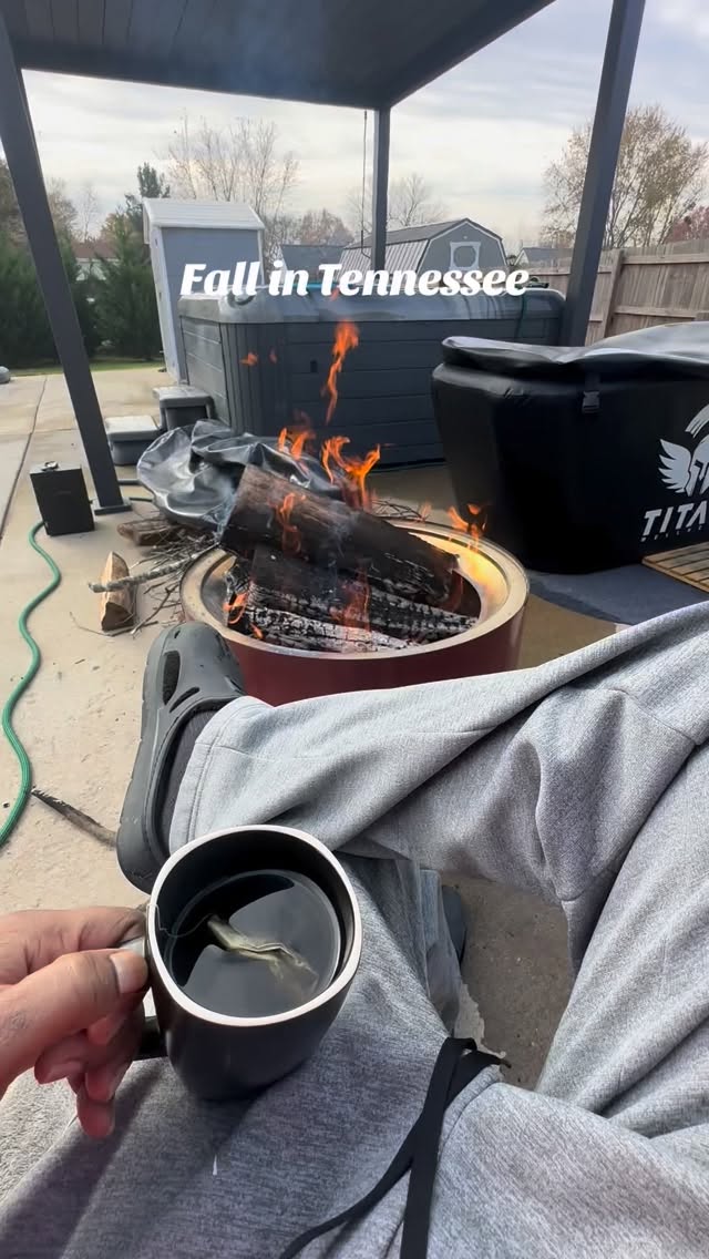 A #Fall morning in #Tennessee enjoying a fire and some hot tea from the wife after a chaotic day and night. Gets no better! #mentalhealthmatters #blacklove #thursday