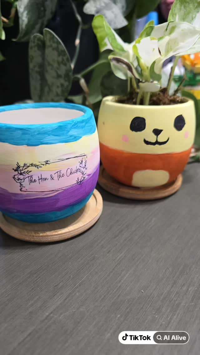 Heh thats pretty neat! Love how these turned out from our paint/ sip/ plant party! Message me to book one, their so fun! 🥹❤️😍
#thehenandthechick #smallbusiness #greenhouse #plants #tropicalplants #aiphoto