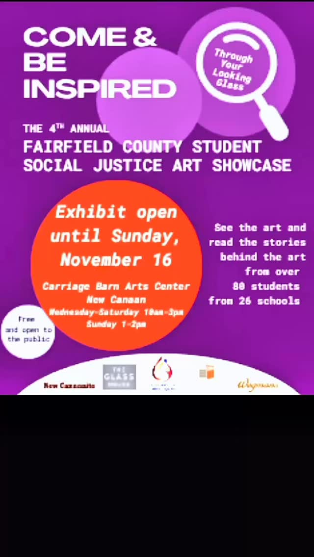 Here’s some scenes from the Art Showcase Opening Reception with more to come! (Credit @readyrock_dot )
Be sure to swing by the Carriage Barn in New Canaan to see art from over 80 students representing 26 different schools in Fairfield County, and read the stories behind their art, before the exhibit closes this Sunday afternoon. Please check @carriagebarnartscenter website for hours of operation.
#studentart #socialjustice #fairfieldcounty