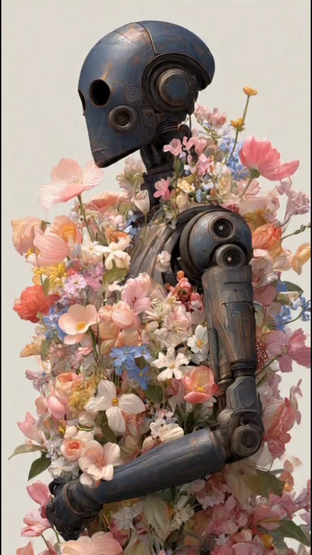 Flowers and robot