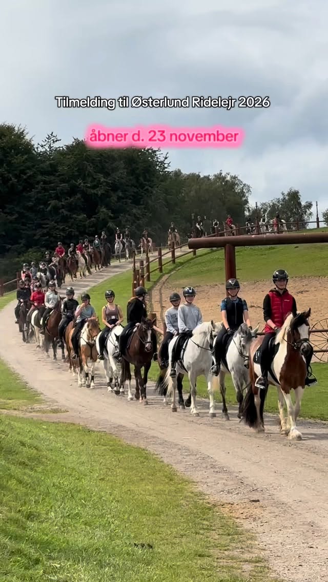 På søndag åbner vi for tilmelding til Østerlund Ridelejr 2026🥳🩷 Ved spørgsmål kan de fleste svar findes på vores hjemmeside, ellers er man velkommen til at kontakte os. Vi ses! #østerlundridelejr #danmarkssjovesteridelejr