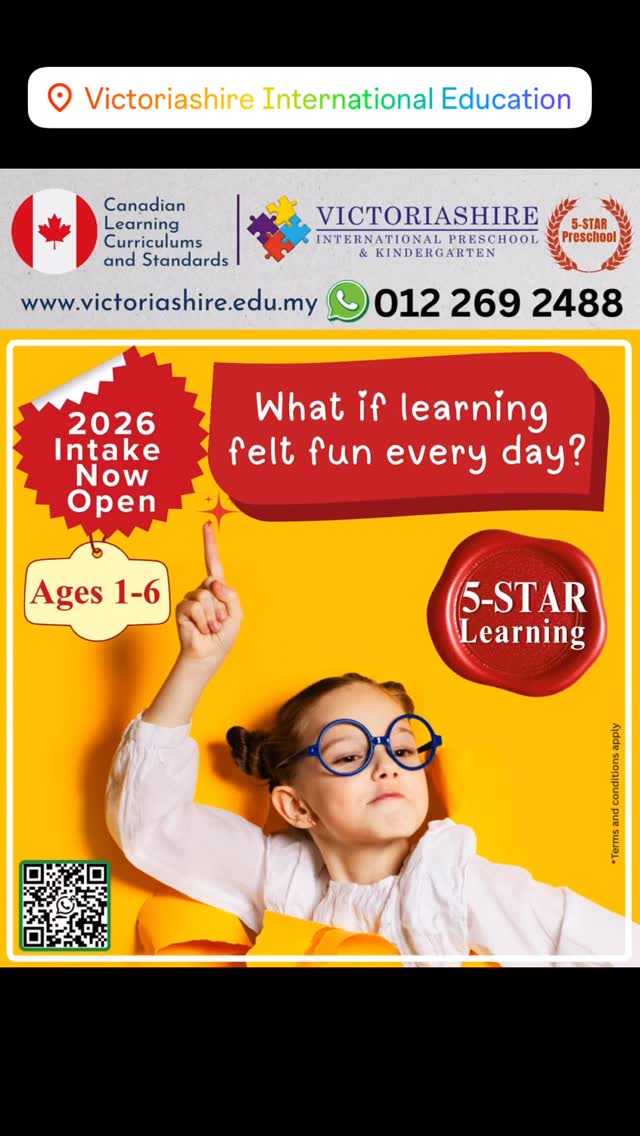 Give your child the best start in life! Join VIS’s 2026 Intake!🎉
Early Bird Promo — RM388 one-month trial / 50% OFF 🌟 Whatsapp: https://wa.me/message/TCOXYVIXMFDWM1 #vis #victoriashire #puchongpreschool #preschool #kindergarten #childcare #daycare #learning #tadika #taska #幼儿园 #蒲種 #Puchong幼儿园 #bandarputeripuchongpreachool #bandarputeri幼儿园 #daycare
@Everyone