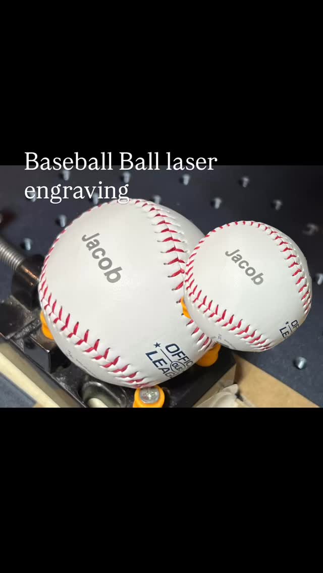 Laser engraving on Baseball Ball, by UV laser.#xmagineinc #personalizedgifts #giftengraving #laserengraving #customcreations #Leather engraving #Ball #Ball engraving
