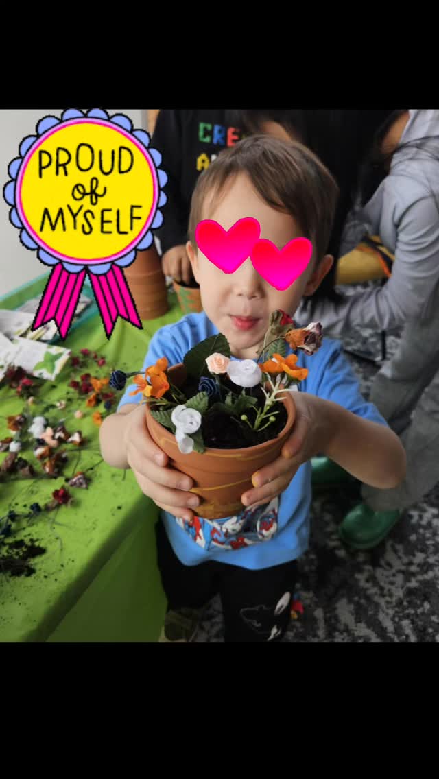 This talented young artist was very proud of his project, as he should be! Look at all that color!